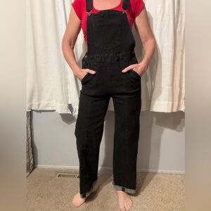 Black Denim Overalls